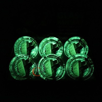 GLOW IN DARK GLASS ASHTRAY 6CT/ DISPLAY - GOLD BAR